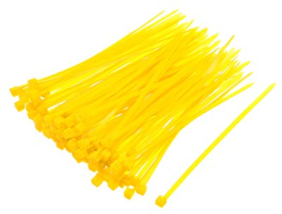 sourcing map 300 Stück Markierung Kabelbinder Gelb 100mmx1.8mm Selbstsichernde Kabelbinder Set Beständige Kabelbinder Wiederverschließbar Kabel Organizer für Kabelmanagement Kabelschutz