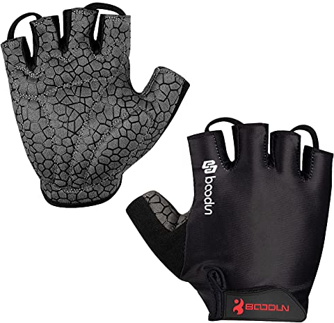 Neusky Halbfinger Fahrradhandschuhe Radsporthandschuhe Mountainbike Kurz Handschuhe Trainingshandschuhe für Dame und Herren, Ideal Fingerlos Handschuhe für Rennrad, MTB und Sport (Premium-Schwarz, XL)