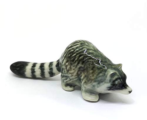 ZOOCRAFT Keramikfigur Waschbär Tierfigur handbemalt Porzellan Sammlerstück Dekor