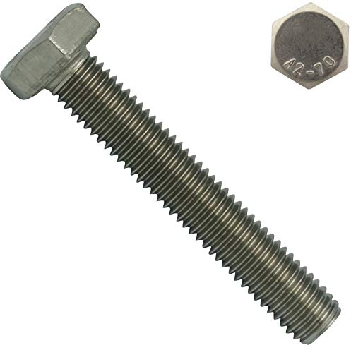 Sechskantschrauben - M5x20 mm - 50 Stück - DIN 933 / ISO 4017 - Edelstahl A2 - Vollgewinde - Maschinenschrauben - SC933