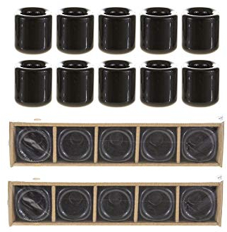 Mega Candles Kerzenhalter aus Keramik, 1,9 cm Durchmesser, Schwarz, 10 Stück
