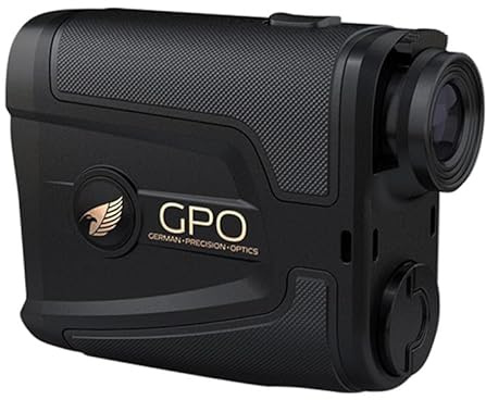 GPO German Precision Optics Erwachsene Unisex Fernglas mit Entfernungsmesser HLRF1800 6x20mm schwarz 4260527410720, STD