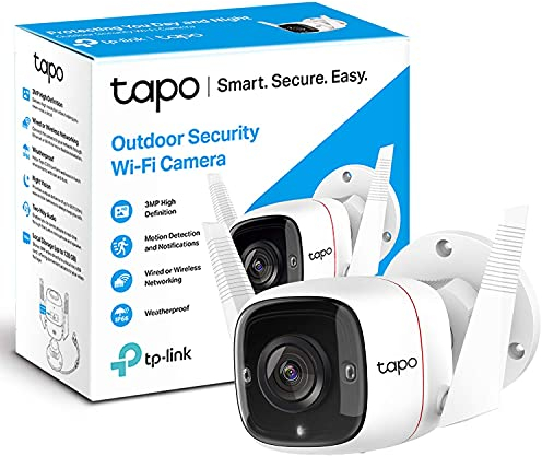 Tapo C310 (Renewed) 2K Outdoor Security Camera, Motion Detection, IP66 Weatherproof, Built-in Siren, 3MP, Night Vision, Cloud & SD Card Storage, Works with Alexa & Google Home, No Monthly Fee