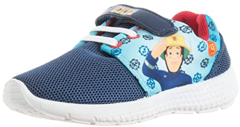 Brandsseller Jungen Sneaker 27/28 Freizeitschuh Hausschuh Kindergarten mit Motiv Mesh Klettverschluss Gummizug - Blau