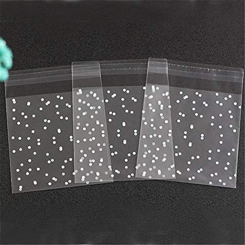TOSSPER 100 Teile/Kunststoff Transparent Cellophan Polka Dot Candy Cookie Geschenk Tasche Mit Selbstklebender Hochzeit Geburtstagsfeier 7x7cm