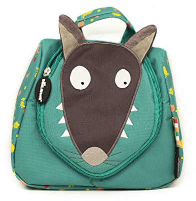 Les DEGLINGOS - Trousse de Toilette Loup X Auzou - Bébé et Enfant - Rangements astucieux - 23cm - Vert