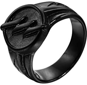 PAURO Herren Ring Edelstahl Biker Donner Bolzen Signet Party Schwarz Größe 70