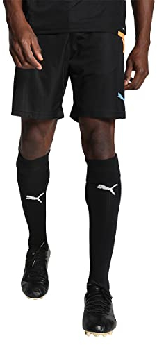 PUMA Herren Teamliga Trainingsshorts 2 (offene Taschen) Strick Shorts, Black-Blue Glimmer, L