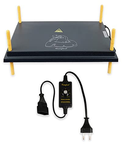eivolution Küken Wärmeplatte inkl. Temperaturregler 60x40 cm I 56W I höhenverstellbar I Heizplatte zur Kücken-Aufzucht I geeignet für alle Geflügelarten wie Hühner, Wachteln, Puten