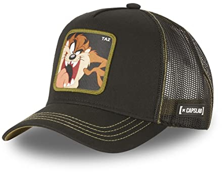 Capslab Taz Looney Tunes Black Brown Trucker Cap - One-Size