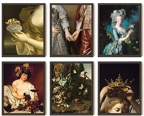 97 Decor French Decor – antike Wandkunstdrucke, Vintage-Poster, Rokoko-Gemälde, viktorianische Bilder, Heimdekoration, stimmungsvolle, maximalistische Dekoration für Schlafzimmer, 20,3 x 25,4 cm,