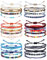 Adramata 24 Stück String Wave Fußkettchen Armbänder für Frauen Surfer Wave Armband Verstellbare Handgefertigte Freundschaftsarmband Boho Armbänder Fußkettchen,B