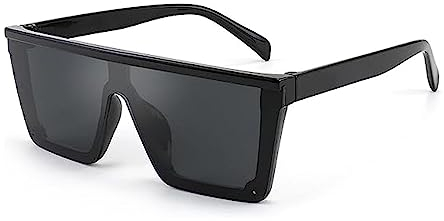 FOURCHEN Quadratische übergroße Sonnenbrille für Mädchen und Jungen, modische flache Oberseite, großer Rahmen, Sonnenbrille für Kinder