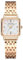 JewelryWe Uhren Damen Metallarmband Quadratisch - Elegant Analog Quarz Armbanduhr Frauen Geschäfts Lässige Uhr mit rechteckigem Muschel Zifferblatt und Rosegold Legierung Armband