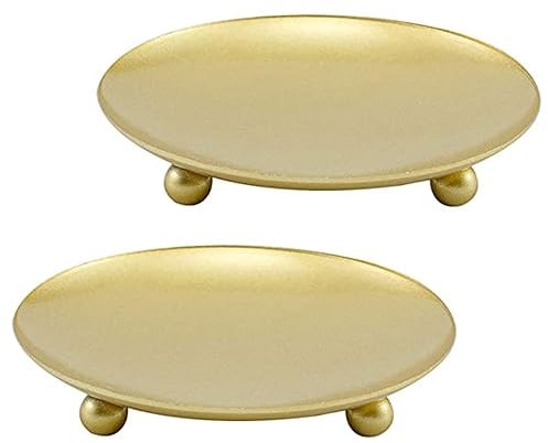 ALLAVA 2 Stück Kerzenhalter Stumpenkerzen, Kerzenständer Gold, Kerzenhalter Metall für Tischdekoration Kerzenhalter, Hochzeit, Gebet, Familie Party und Dekoration