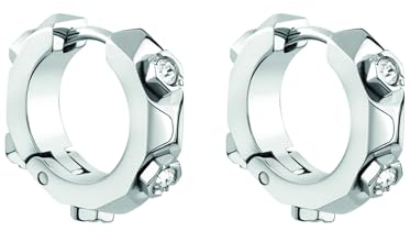 Philipp Plein Damen-Creolen Edelstahl, recycelt, Kristall 10 Zirkonia 1, Silber 32026372