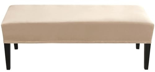 Stretch Bezug für Esszimmerbank,Mehrfarbige optionale Bankhussen mit kleinen Karos, Bezug für Sitzbank Bank Sitzbank Hocker Husse Flurbank Stuhlhusse gepolsterte Bankhusse ( Color : Beige Grey , Size
