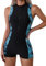 Maeau - Surf Une Pièce Femme Maillot de Bain Sport Plages Zip Up Vêtements de Natation Maillot de Bain Triangles - Bleu - L