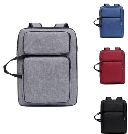 Oaygat Étui de rangement A3 étanche pour planche à dessin - Sac à dos - Grand sac à dos - Sac fourre-tout avec poignée pour palette, peinture, crayons, pinceaux, Gris A3, A3, Étui portefeuille A3