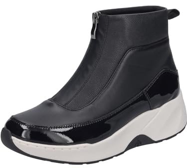 Josef Seibel Damen Plateaustiefeletten Lissi 02,Weite H (Weit),Wechselfußbett,plateauabsatz,flach,Boots,Stiefel,Bootee,schwarz,36 EU