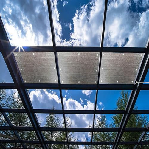 Total Blackout Window Film With suction cups,8Mm Thickness Double Aluminium Reflective Glass Film,Sun Room Privacy Protection Window Tint,for Skylight Balcony Kitchen,60x60cm/24x24-Silver