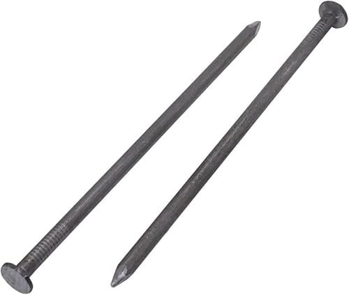 (Pack of 40) Carbon Steel 5/32 x 3-15/16 (4.0 x 100 mm) Construction Nails Flat Round Head Multi-Purpose Common Wire Nails Woodworking