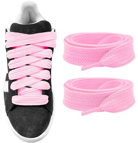 UamGlsob Lacets Extra-larges 15mm pour Baskets Adidas Campus 00s, Lacets Plats épais, Cordon Renforcé Gros pour Sneakers Lifestyle (Pink, 36/90cm)