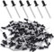 Rivetti Alluminio Neri Rivette Lunghe 4.8 mm x 10 mm Rivetti Pop Ciechi 100 Pezzi Ribattini Acciaio Inox per Pistola per Rivetti a Testa Bombata Ribattini in Alluminio per Metallo Legno Plastica