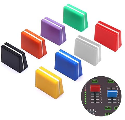 8 Stück Fader Kappen, Bunte Fader Caps, Mischpult Slider Fader Knöpfe, Für Pioneer Djm350, 400, 500, 700, 750, 800, 850, 900nexus, 900srt, 900nxs2, 2000, 2000nexus. Einfach Zu Installierene.