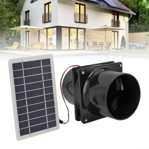 10W 12V Waterproof Solar Exhaust Fan, Solar Panel Fan Kit, Portable Solar Ventilation Fan, Solar Power Fan for Pipe Pet House