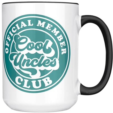 Always Earth Day Cool Uncles Club Ceramic Coffee Mug,15oz, Microwave Safe, (Uncles, Teal)