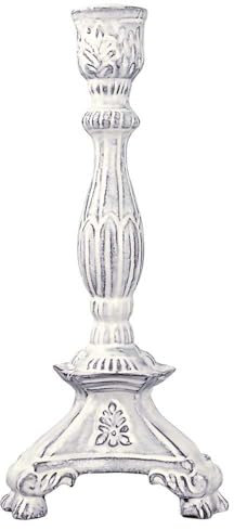Greengate Kerzenhalter mit Füssen Aluminium Weiß Emailliert 29 cm Kerzenständer