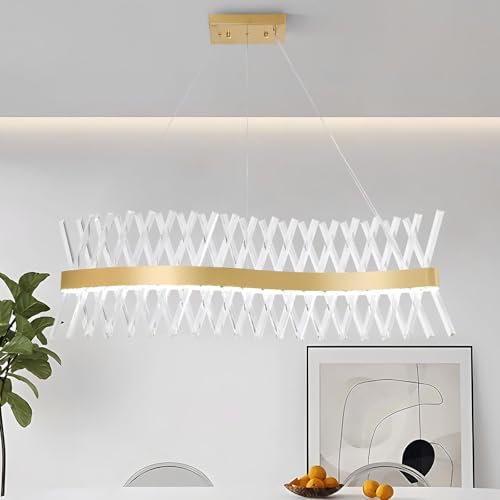 ZenithBeam Modernos LED Lampara ArañA De Cristal,100CM Oro Amparas De Techo Salon Colgantes,300K-6000K Regulable LáMparas Colgantes,Grande LáMpara Colgante De Techo Para Isla De Cocina Comedor Hall
