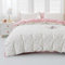 Nayoroom Baumwolle Bettwäsche 135x200 Rosa Tulpen Blumig Romantisch Aesthetic Bettbezug 2teilig Weiß mit Blümchen Floral Blumenwiese Wendebettwäsche mit Reißverschluss und Angenehm Kissenbezug 80x80