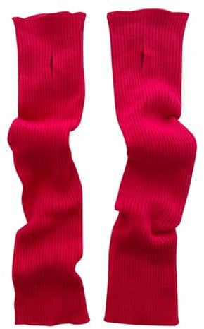 Wall Stopper Heating Winter Open Finger Screen Warm Plain Long Sleeve Gloves Blindfold Latex, red, One Size