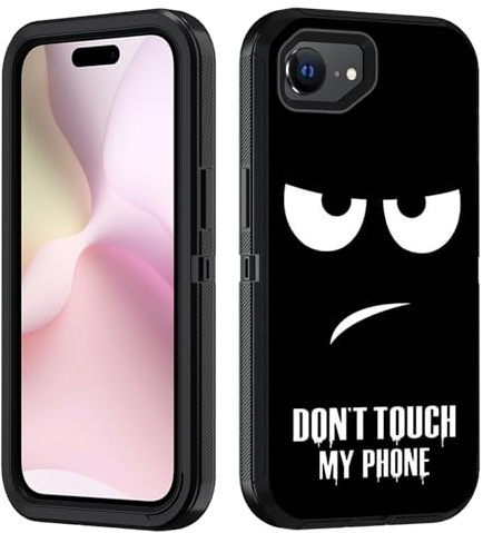 BWOOLL Schutzhülle für iPhone 16e 2025, strapazierfähig, 3-in-1-Hybrid-Hart-PC und weiches Silikon [Militärqualität], stoßfeste Fallschutzhülle für iPhone 16e 2025, 15,5 cm (6,1 Zoll), Don't Touch My