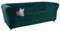 Stretch-Samt-Sofabezug Chesterfield, 1, 2, 3-teilig, waschbar, Couchschutz für geschwungenes Sofa, grünes Sofa + großer 3-Sitzbezug