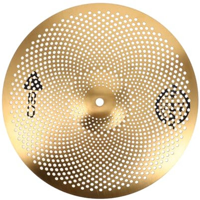 COOPHYA Silent Drum Cymbals Packung 14 Zoll Messing Dämpfer Becken mit Lochdesign für Jazz Übung Gehörschutz Schlagzeug Zubehör