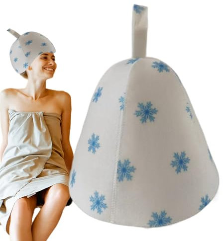 Genérico Portable Sauna Hat, Compact Water Absorbing Headwear, 27.56 Inches Comfortable Felt Cap, Reusable Thermal Insulation 1pc for Women, Men, Steam, Bath, and Shower