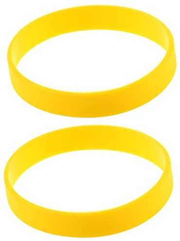 BLASHRD 2X Bande de La Poignet Bracelet En Silicone En Caoutchouc A La Mode Elastique - Jaune