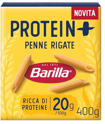 Barilla Pasta Penne Protein+, Pasta Proteica di Semola di Grano Duro con Proteine di Piselli, 400 g