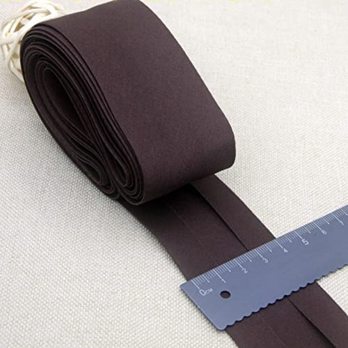 Generisch Schrägband Baumwolle 40mm Gefalzt zum nähen Nahtband 5 metre (Dunkelbraun)