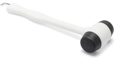 MOSCATELLI Multi-Purpose Camping Hammer, Robust and Ergonomic Mallet Hammer with Hook for Removing Pegs – White