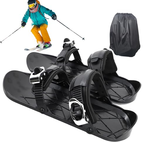 MiniKurzski Skates Für Den Schnee,rutschfeste Ski-Werkzeuge Mit Tragetasche, Größe 35-48 EUR Kurzski, Leichte, Kompakte Ski-Skates Für Skipartys Für Erwachsene Und Kinder