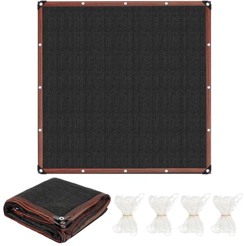 ISOISL Sonnensegel 4x4 m Schwarz Rechteckig, Premium HDPE UV Schutz Sonnenschutz Atmungsaktiv Wetterbeständig inkl 3m Befestigungsseile,für Garten Balkon Pergola Pool und Gewächshaus