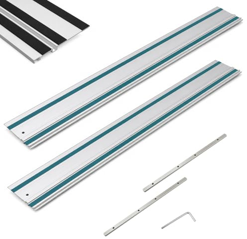 Führungsschiene 2800 mm kompatibel mit Makita Tauchsägen | 2x 1400 mm Alu-Schiene mit Verbinder für präzise Längs-, Gehrungs- und Geradschnitte