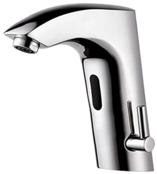YIHANSS Moderner, berührungsloser Badezimmer-Wasserhahn mit schwarzem Sensor und Heiß- und Kaltwassersteuerung. Stilvoller Badezimmer-Waschtischmischer für den Waschtisch