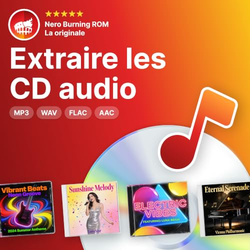 Nero CD Ripper Software | Audio CDs in MP3, FLAC, AAC umwandeln | Musik digitalisieren Software | mit Nero Burning ROM Technologie | Unlimitierte Lizenz | 1 PC | Windows 11/10