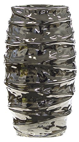 DECOLINE Keramik Design Vase (A groß) Silber