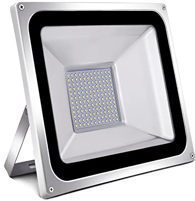 Led Strahler Außen 100W Außenstrahler | Led Flutlichtstrahler Fluter Aussen Scheinwerfer Kaltweiss | Superhell 10000LM 6000K Kaltweiß IP65 Wasserdicht Flutlicht Wandleuchte für Garten Sportplatz